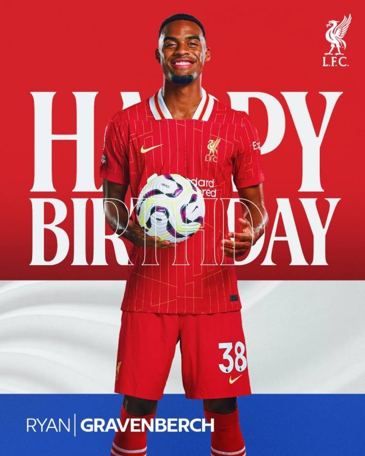 利物浦为赫拉芬贝赫庆祝23岁生日，球员本赛季出战35次助球队夺冠